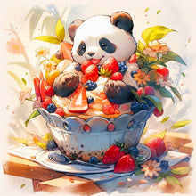 Load image into Gallery viewer, Pandas On The Ai Cake 40*40CM (canvas) Full Round Drill Diamond Painting
