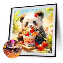 Load image into Gallery viewer, Ai Panda Eating Cake 40*40CM (canvas) Full Round Drill Diamond Painting
