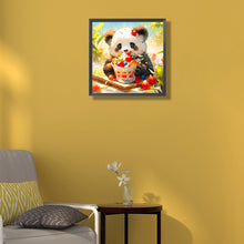 Load image into Gallery viewer, Ai Panda Eating Cake 40*40CM (canvas) Full Round Drill Diamond Painting
