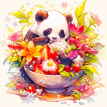 Load image into Gallery viewer, Ai Panda Eating Salad 40*40CM (canvas) Full Round Drill Diamond Painting
