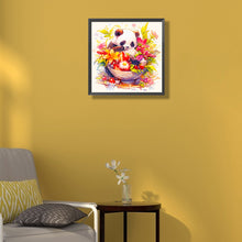 Load image into Gallery viewer, Ai Panda Eating Salad 40*40CM (canvas) Full Round Drill Diamond Painting
