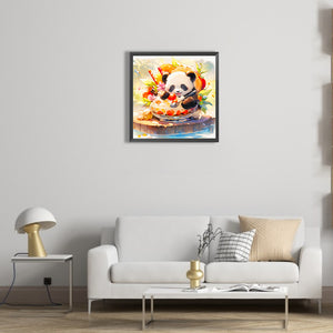 Ai Curious Panda 40*40CM (canvas) Full Round Drill Diamond Painting