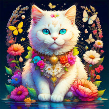 Load image into Gallery viewer, White Cat 40*40CM (canvas) Full Round Drill Diamond Painting
