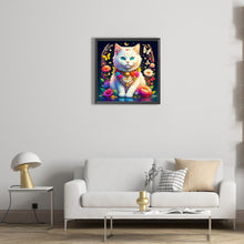 Load image into Gallery viewer, White Cat 40*40CM (canvas) Full Round Drill Diamond Painting
