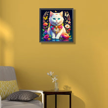 Load image into Gallery viewer, White Cat 40*40CM (canvas) Full Round Drill Diamond Painting
