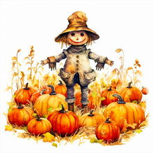 Load image into Gallery viewer, Scarecrow And Pumpkin 40*40CM (canvas) Full Round Drill Diamond Painting
