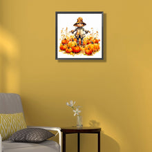 Load image into Gallery viewer, Scarecrow And Pumpkin 40*40CM (canvas) Full Round Drill Diamond Painting
