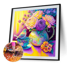 Load image into Gallery viewer, Bird On A Teacup¡¤Yellow Purple 40*40CM (canvas) Full Round Drill Diamond Painting
