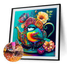 Load image into Gallery viewer, The Bird On The Teacup¡¤Blue 40*40CM (canvas) Full Round Drill Diamond Painting
