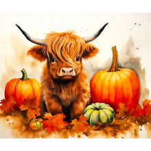 Load image into Gallery viewer, Cow And Pumpkin Patch 60*50CM (canvas) Full Round Drill Diamond Painting
