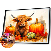 Load image into Gallery viewer, Cow And Pumpkin Patch 60*50CM (canvas) Full Round Drill Diamond Painting
