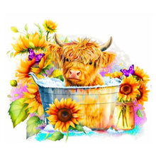 Load image into Gallery viewer, Cow And Sunflower 60*50CM (canvas) Full Round Drill Diamond Painting
