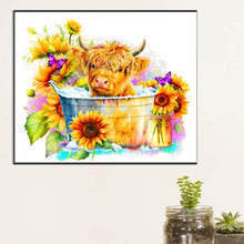 Load image into Gallery viewer, Cow And Sunflower 60*50CM (canvas) Full Round Drill Diamond Painting
