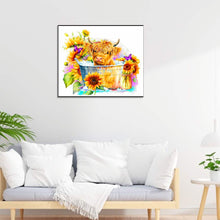 Load image into Gallery viewer, Cow And Sunflower 60*50CM (canvas) Full Round Drill Diamond Painting
