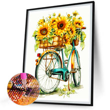 Load image into Gallery viewer, Sunflowers And Bicycles 30*40CM (canvas) Full Round Drill Diamond Painting
