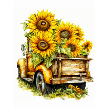 Load image into Gallery viewer, Sunflower And Car 30*40CM (canvas) Full Round Drill Diamond Painting
