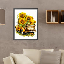 Load image into Gallery viewer, Sunflower And Car 30*40CM (canvas) Full Round Drill Diamond Painting
