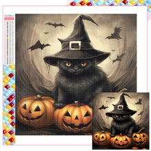 Load image into Gallery viewer, Halloween Black Cat 40*40CM (canvas) Full Square Drill Diamond Painting
