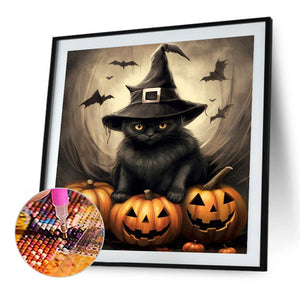 Halloween Black Cat 40*40CM (canvas) Full Square Drill Diamond Painting