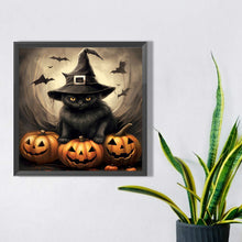 Load image into Gallery viewer, Halloween Black Cat 40*40CM (canvas) Full Square Drill Diamond Painting
