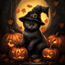 Load image into Gallery viewer, Halloween Black Cat 40*40CM (canvas) Full Square Drill Diamond Painting
