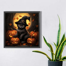 Load image into Gallery viewer, Halloween Black Cat 40*40CM (canvas) Full Square Drill Diamond Painting
