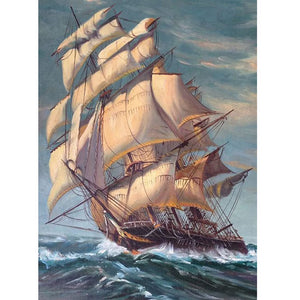 Sea Sailing Boat 40*50CM (canvas) Full Square Drill Diamond Painting