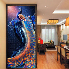 Load image into Gallery viewer, Peacock 30x56cm(canvas) partial round drill diamond painting
