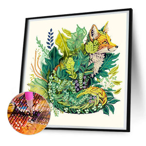 Fox Jungle 30*30CM (canvas) Partial Special-Shaped Drill Diamond Painting