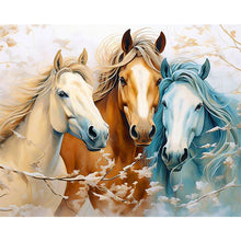 Load image into Gallery viewer, Horse Admiring Flowers 50*40CM (canvas) Full Round Drill Diamond Painting
