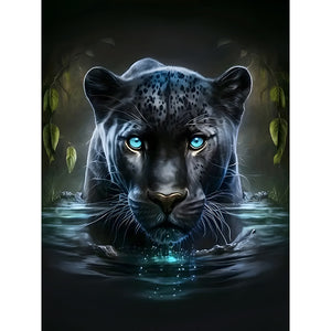 Water Leopard 30*40CM (canvas) Full Round Drill Diamond Painting