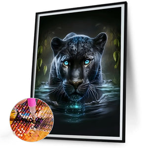 Water Leopard 30*40CM (canvas) Full Round Drill Diamond Painting