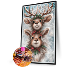 Load image into Gallery viewer, Two Deer Heads 40*60CM (canvas) Full Round Drill Diamond Painting
