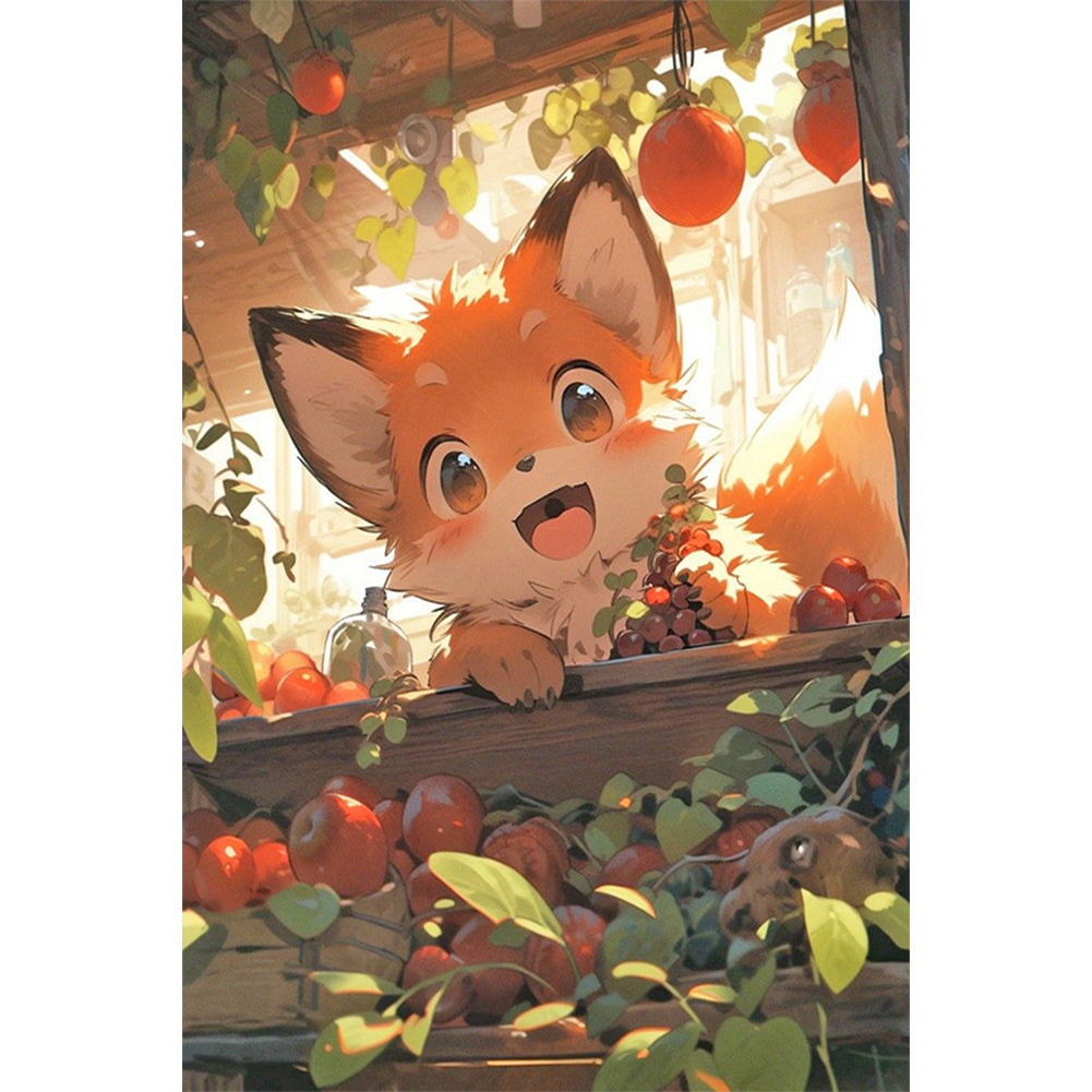 Little Fox 40*60CM (canvas) Full Round Drill Diamond Painting