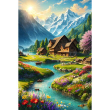 Load image into Gallery viewer, Scenery At The Foot Of Snowy Mountains 40*60CM (canvas) Full Round Drill Diamond Painting
