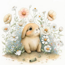 Load image into Gallery viewer, Dog Rabbit Panda Elephant With Flowers 30*30CM (canvas) Full Round Drill Diamond Painting
