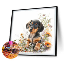 Load image into Gallery viewer, Dog Rabbit Panda Elephant With Flowers 30*30CM (canvas) Full Round Drill Diamond Painting
