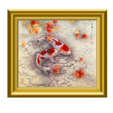Load image into Gallery viewer, Two Fish 35x35cm(canvas) partial round drill diamond painting
