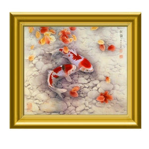 Two Fish 35x35cm(canvas) partial round drill diamond painting