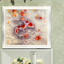 Load image into Gallery viewer, Two Fish 35x35cm(canvas) partial round drill diamond painting
