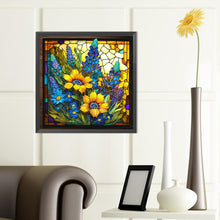 Load image into Gallery viewer, Sunflower Glass Painting 40*40CM (canvas) Full Round Drill Diamond Painting
