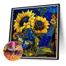 Load image into Gallery viewer, Sunflower Glass Painting 40*40CM (canvas) Full Round Drill Diamond Painting
