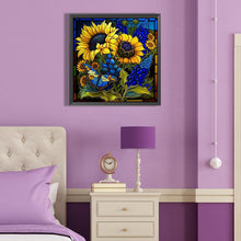 Load image into Gallery viewer, Sunflower Glass Painting 40*40CM (canvas) Full Round Drill Diamond Painting
