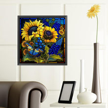 Load image into Gallery viewer, Sunflower Glass Painting 40*40CM (canvas) Full Round Drill Diamond Painting
