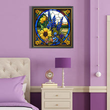 Load image into Gallery viewer, Sunflower Glass Painting 40*40CM (canvas) Full Round Drill Diamond Painting
