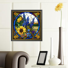 Load image into Gallery viewer, Sunflower Glass Painting 40*40CM (canvas) Full Round Drill Diamond Painting
