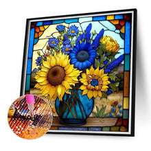 Load image into Gallery viewer, Sunflower Glass Painting 40*40CM (canvas) Full Round Drill Diamond Painting
