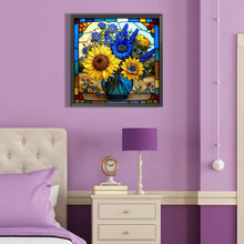 Load image into Gallery viewer, Sunflower Glass Painting 40*40CM (canvas) Full Round Drill Diamond Painting
