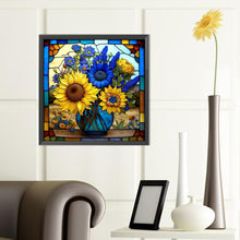 Load image into Gallery viewer, Sunflower Glass Painting 40*40CM (canvas) Full Round Drill Diamond Painting
