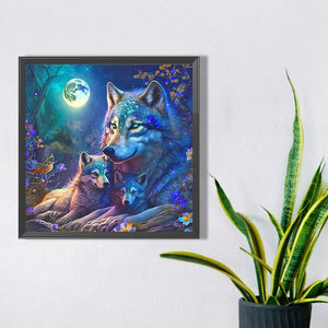 Wolf 40*40CM (canvas) Full Round AB Drill Diamond Painting